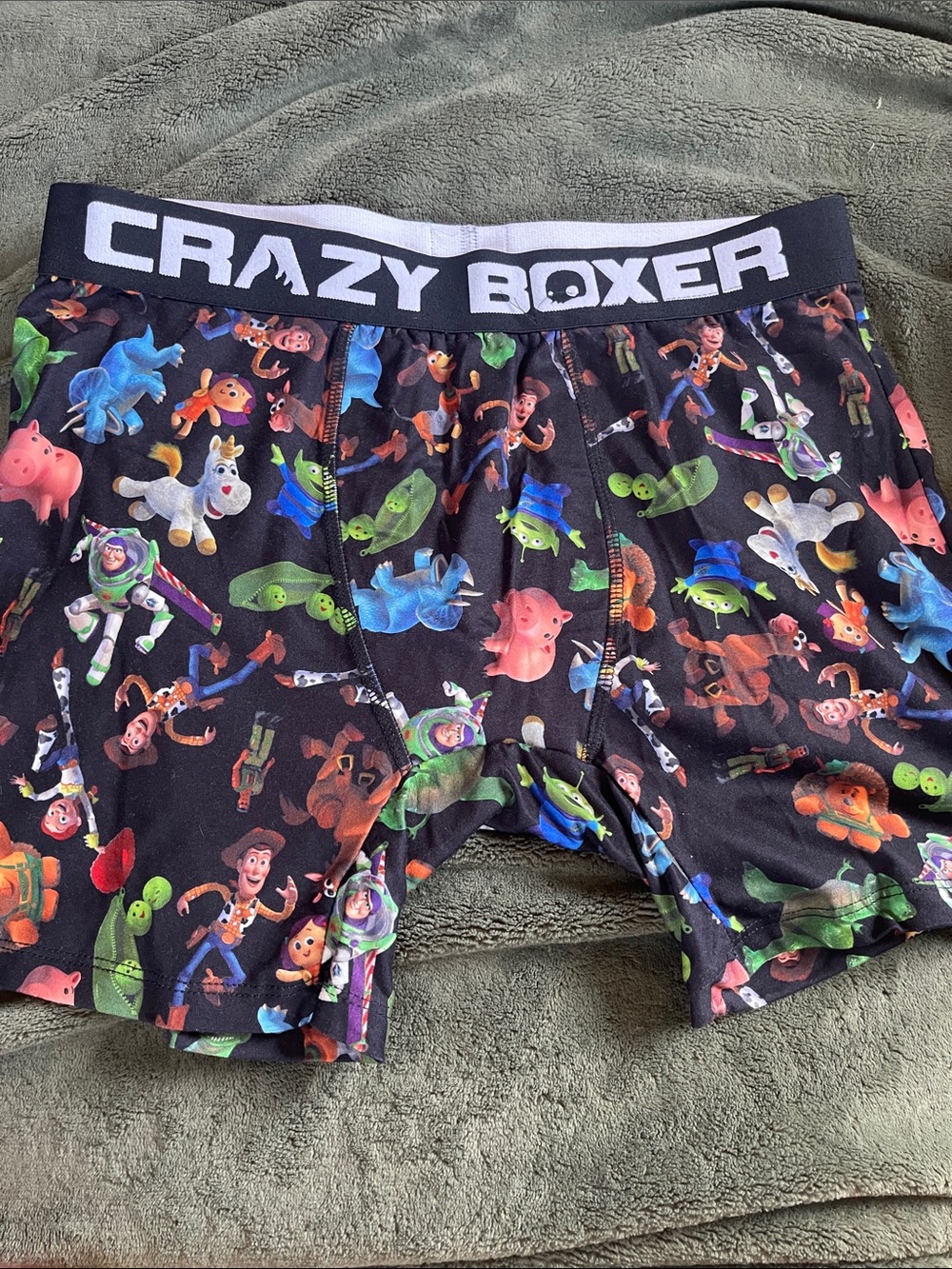 Men's Black Crazy Boxer Toy Print Trunk